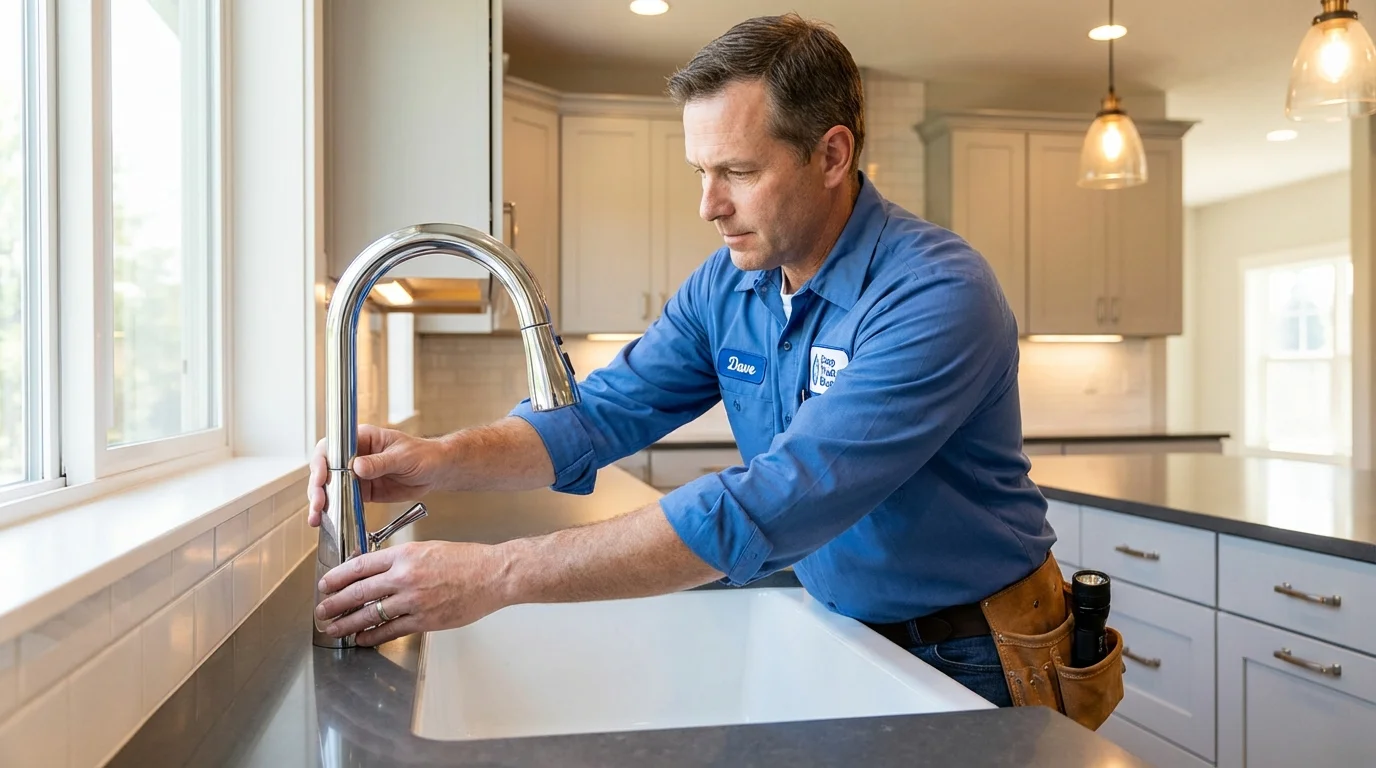 Kitchen faucet installation by Johns Plumbing LLC in Chardon
